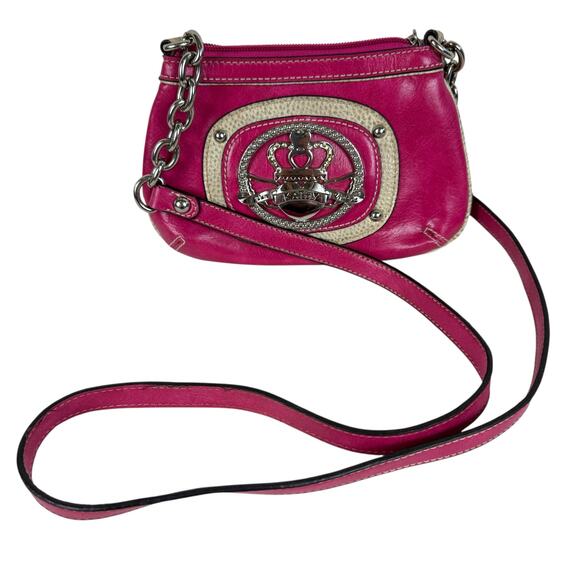 Kathy Van Zeeland Handbags - Kathy Van Zeeland Pink Small Bedazzled Crossbody Zippered Purse